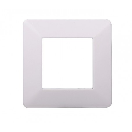 Placca in Plastica Bianca Compatibile Vimar Plana - 2 Posti - Ettroit