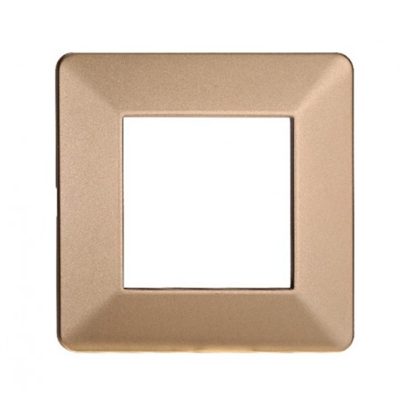 Placca in Plastica Oro Compatibile Vimar Plana - 2 Posti - Ettroit