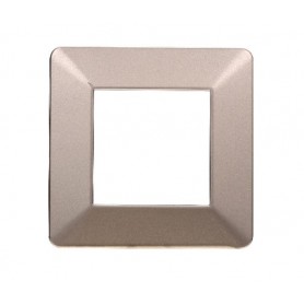Placca in Plastica Bronzo Compatibile Vimar Plana - 2 Posti - Ettroit