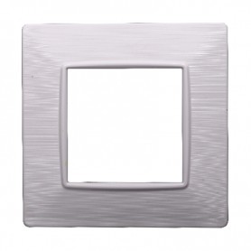 Placca in Plastica Bianca Satinata Compatibile Vimar Plana - 2 Posti - Ettroit