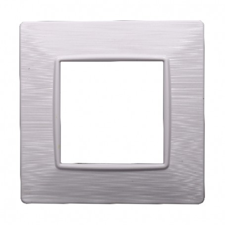 Placca in Plastica Bianca Satinata Compatibile Vimar Plana - 2 Posti - Ettroit