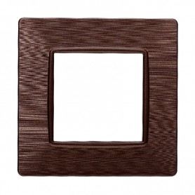 Placca in Plastica Bronzo Satinata Compatibile Vimar Plana - 2 Posti - Ettroit