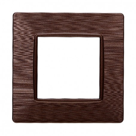 Placca in Plastica Bronzo Satinata Compatibile Vimar Plana - 2 Posti - Ettroit