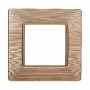 Placca in Plastica Oro Satinata Compatibile Vimar Plana - 2 Posti - Ettroit