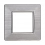 Placca in Plastica Silver Satinata Compatibile Vimar Plana - 2 Posti - Ettroit