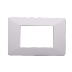 Placca in Plastica Bianca Compatibile Vimar Plana - 3 Posti - Ettroit