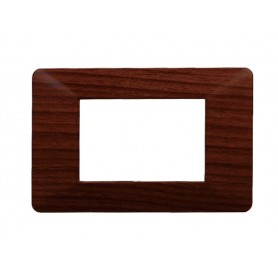 Placca in Plastica Colore Radica Compatibile Vimar Plana - 3 Posti - Ettroit