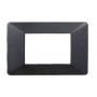 Placca in Plastica Acciaio Scuro Compatibile Vimar Plana - 3 Posti - Ettroit