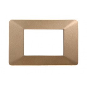 Placca in Plastica Oro Compatibile Vimar Plana - 3 Posti - Ettroit