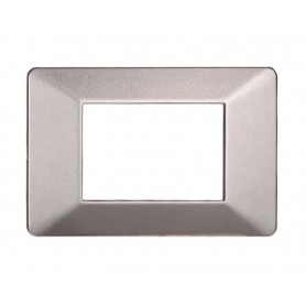 Placca in Plastica Titanio Compatibile Vimar Plana - 3 Posti - Ettroit