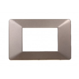 Placca in Plastica Bronzo Compatibile Vimar Plana - 3 Posti - Ettroit