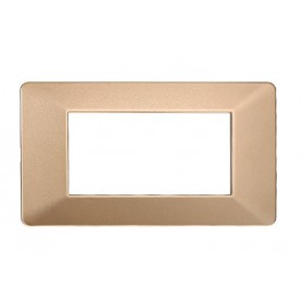 Placca in Plastica Oro Compatibile Vimar Plana - 4 Posti - Ettroit