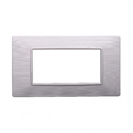 Placca in Plastica Bianca Satinata Compatibile Vimar Plana - 4 Posti - Ettroit