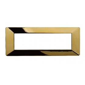 Placca in Plastica Oro Lucido Compatibile Vimar Plana - 7 Posti - Ettroit