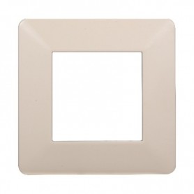 Placca in Plastica Sabbia Compatibile Vimar Plana - 2 Posti - Ettroit