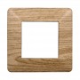 Placca in Plastica Legno Scuro Compatibile Vimar Plana - 2 Posti - Ettroit