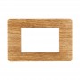 Placca in Plastica Legno Scuro Compatibile Vimar Plana - 3 Posti - Ettroit
