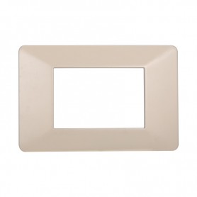 Placca in Plastica Sabbia Compatibile Vimar Plana - 3 Posti - Ettroit