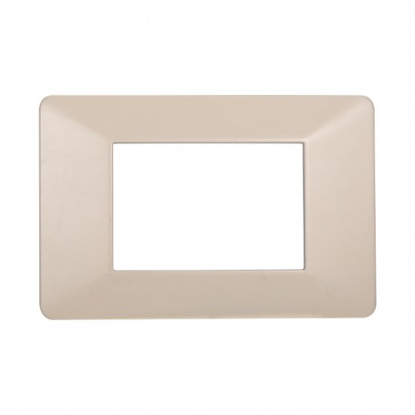Placca in Plastica Sabbia Compatibile Vimar Plana - 3 Posti - Ettroit