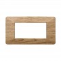 Placca in Plastica Legno Scuro Compatibile Vimar Plana - 4 Posti - Ettroit