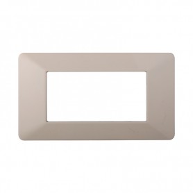 Placca in Plastica Sabbia Compatibile Vimar Plana - 4 Posti - Ettroit
