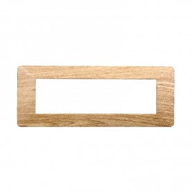 Placca in Plastica Legno Scuro Compatibile Vimar Plana - 7 Posti - Ettroit
