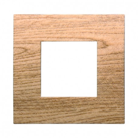 Placca in Plastica Legno Scuro Compatibile Vimar Arkè - 2 Posti - Ettroit