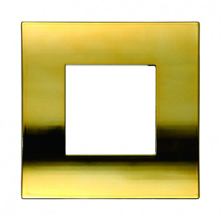 Placca in Plastica Oro Lucido Compatibile Vimar Arkè - 2 Posti - Ettroit