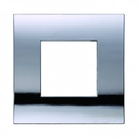 Placca in Plastica Cromato Lucido Compatibile Vimar Arkè - 2 Posti - Ettroit