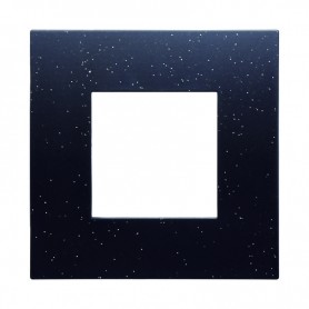 Placca in Plastica Nero Brillante Compatibile Vimar Arkè - 2 Posti - Ettroit