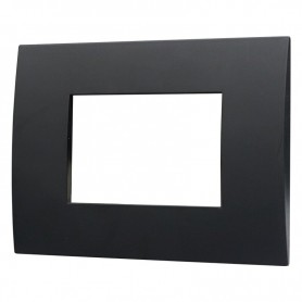 Placca in Plastica Nero Compatibile Vimar Arkè - 3 Posti - Ettroit