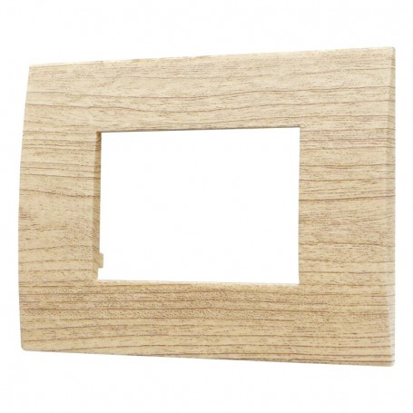 Placca in Plastica Legno Chiaro Compatibile Vimar Arkè - 3 Posti - Ettroit