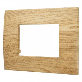 Placca in Plastica Legno Scuro Compatibile Vimar Arkè - 3 Posti - Ettroit