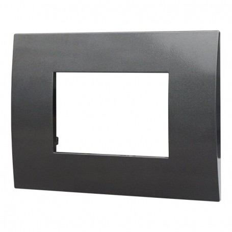Placca in Plastica Acciaio Scuro Compatibile Vimar Arkè - 3 Posti - Ettroit