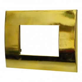 Placca in Plastica Oro Lucido Compatibile Vimar Arkè - 3 Posti - Ettroit