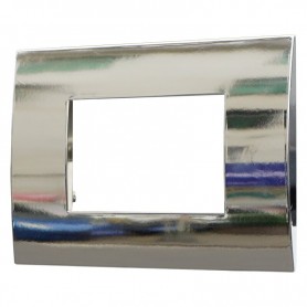 Placca in Plastica Cromato Lucido Compatibile Vimar Arkè - 3 Posti - Ettroit