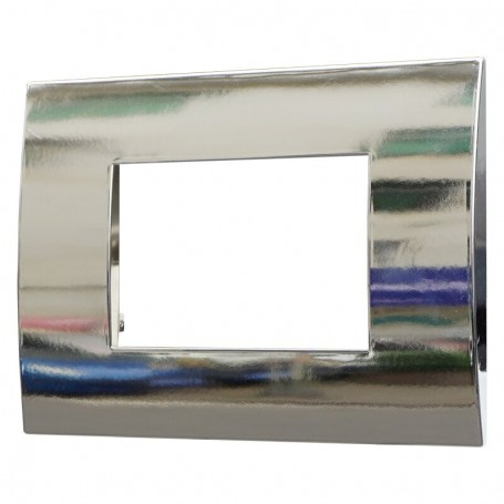 Placca in Plastica Cromato Lucido Compatibile Vimar Arkè - 3 Posti - Ettroit