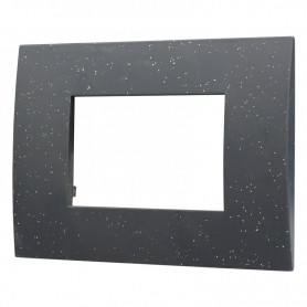 Placca in Plastica Nero Brillante Compatibile Vimar Arkè - 3 Posti - Ettroit