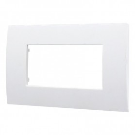 Placca in Plastica Bianca Compatibile Vimar Arkè - 4 Posti - Ettroit