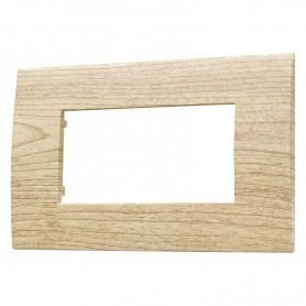 Placca in Plastica Legno Chiaro Compatibile Vimar Arkè - 4 Posti - Ettroit