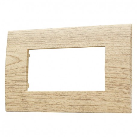 Placca in Plastica Legno Chiaro Compatibile Vimar Arkè - 4 Posti - Ettroit