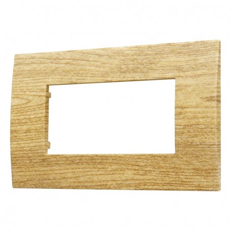 Placca in Plastica Legno Scuro Compatibile Vimar Arkè - 4 Posti - Ettroit