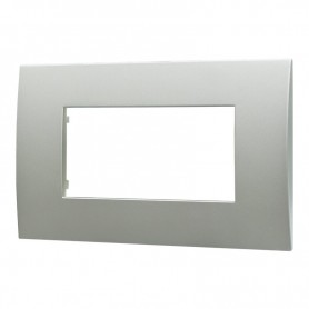 Placca in Plastica Silver Compatibile Vimar Arkè - 4 Posti - Ettroit