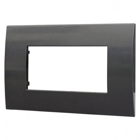 Placca in Plastica Acciaio Scuro Compatibile Vimar Arkè - 4 Posti - Ettroit