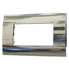 Placca in Plastica Cromato Lucido Compatibile Vimar Arkè - 4 Posti - Ettroit