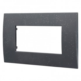Placca in Plastica Nero Brillante Compatibile Vimar Arkè - 4 Posti - Ettroit