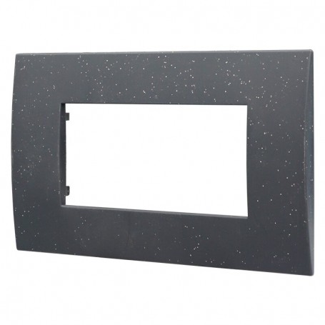 Placca in Plastica Nero Brillante Compatibile Vimar Arkè - 4 Posti - Ettroit