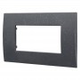 Placca in Plastica Nero Brillante Compatibile Vimar Arkè - 4 Posti - Ettroit