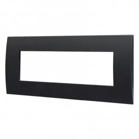 Placca in Plastica Nero Compatibile Vimar Arkè - 7 Posti - Ettroit