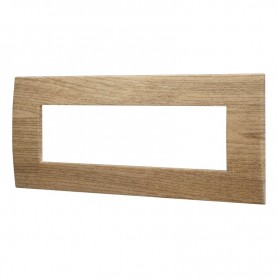 Placca in Plastica Legno Scuro Compatibile Vimar Arkè - 7 Posti - Ettroit